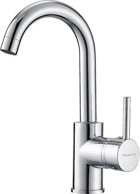 Produktbild von Unyqoos® Waschtischarmatur Mischbatterie verchromt – 360° schwenkbarer Auslauf, Auslaufhöhe 10.47 Inch, Messing & Edelstahl, Keramikventil für Bad & Küche