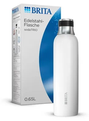 Zdjęcie produktu dla Brita sodaTRIO, butelka ze stali nierdzewnej, biała, mała