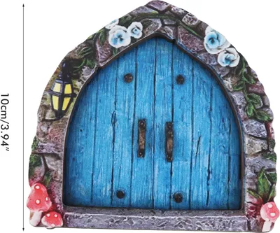 Image de Porte de fée pour arbres Porte de fée miniature Accessoires de décoration extérieure Sculpture d'art de la cour Décoration pour chambre d'enfant Arbres muraux