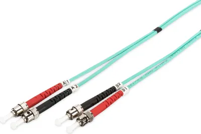 Produktbild von DIGITUS LWL Patchkabel ST -> ST 2.00m Multimode Duplex OM3