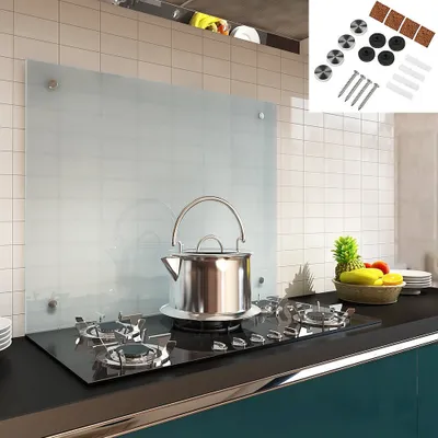 Mucola kuchynská splashback dlaždice backsplash kuchynská stena ochrana skla 6mm ESG - biela 100x60CM