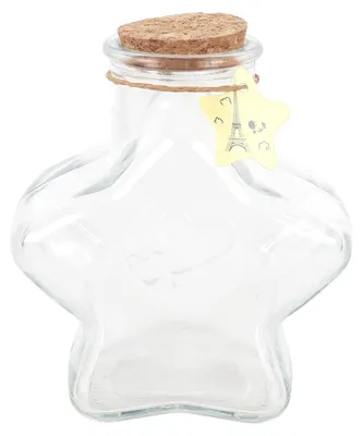 Wensfles glas met houten stop, 700 ml, 12 cm, 365 Sterren