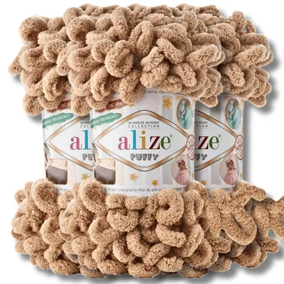 Immagine prodotto di Alize 3x 100g, filato soffice, tinta unita, adatto per uncinetto e maglia (beige - 262)