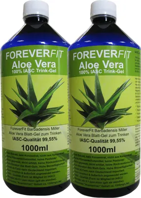 Produktbild von ForeverFit Aloe Vera 2x 1000ml Trinkgel Barbadensis Miller Blattgel unverdünnt KEIN Saft KEIN Konzentrat OHNE künstliche Vitamine.
