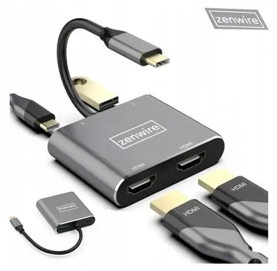 Immagine prodotto di Adattatore HUB USB-C 4W1 2x HDMI 4K USB Zenwire