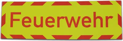 Produktbild von Kfz reflektierendes Magnetschild -Feuerwehr- rot-gelb(45 x 15 cm) Schrift in rot