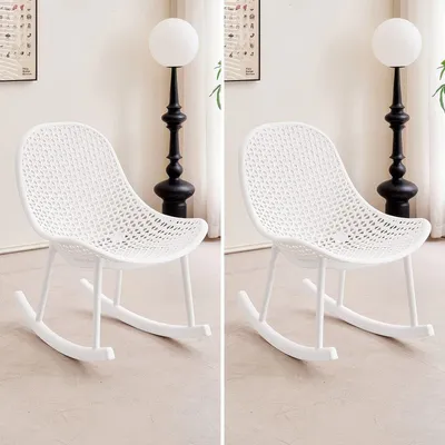 Immagine prodotto di Sedia a dondolo - Set di sedie a dondolo - Sedia a dondolo da interno - Poltrona relax - Design ergonomico