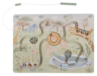 Productafbeelding van Magnetisch doolhof "Safari Friends" vanhout, Little Dutch