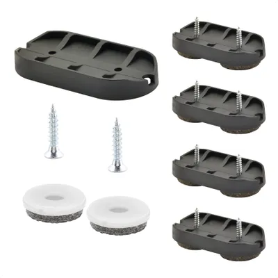 Produktbild von WAGNER QuickClick® Woll-Filzgleiter ULTRASOFT - Freischwinger, 4x Basis, je 8x Schraube & Einsatz 62 x 30 mm, DE Ware - 15831500
