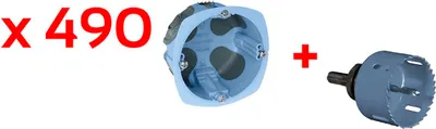 Image de Lot de 490 Boîtes d'encastrement étanches à l'air XL Air'métic + scie cloche - EUROHM - 52098