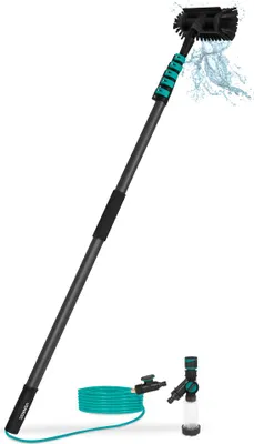 Produktbild von 3K Vollcarbon-Teleskop-Waschbürste 7,5 m – inkl. Bürste, 11 m Schlauch & Seifenspender