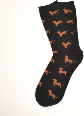 Produktbild von Krawattendackel Dackel-Socken verschiedene Farben, 2 Größen 405 Schwarz Dackel Braun 41 - 46