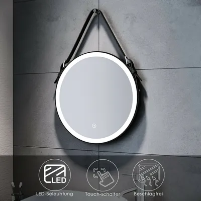Produktbild von SONNI Badspiegel Rund LED Beleuchtung Touch Beschlagfrei Wandspiegel Badezimmerspiegel 60cm