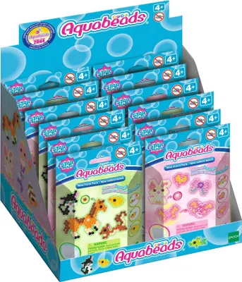 Produktbild von Epoch Aquabeads Mini Bastelset 3fach sortiert, 180 bunte Bastelperlen, Bastelplatte, Sprüher und, Motiv-Vorlagen, ab 4 Jahren, Epoch