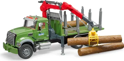 Zdjęcie produktu dla Bruder 02824 - MACK Granite Transporter drewna z 3 kłodami 1:16