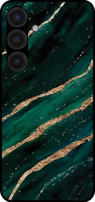 Obrázek produktu pro Pouzdro na mobilní telefon vhodné pro Samsung Galaxy S24 s mramorovým potiskem - Zadní kryt TPU Marble Design - Green Gold