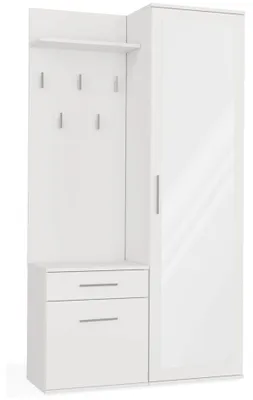 Produktbild von Selsey Duvio – Flurgarderobe mit Schrank und Spiegel, Weiß, 100 cm