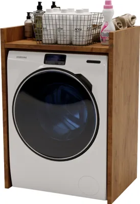 Image de MRBLS Armoire pour lave-linge Sèche-linge Armoire de salle de bain Meuble de salle de bain Buanderie Etagère pour machine à laver Surplombant la machine à laver Plusieurs couleurs - 66x97x62cm (Rétro)