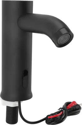 Image de Robinet à détecteur de mouvement automatique Robinet d'évier vertical sans contact avec capteur infrarouge pour salle de bain cuisine noir