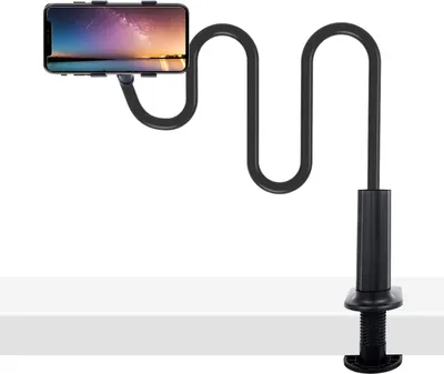 Produktbild von Handy-Halter, universeller Handy-Ständer, Clip, Flexible Klemme, 100 cm, Lange Arm-Halterung,schwarz