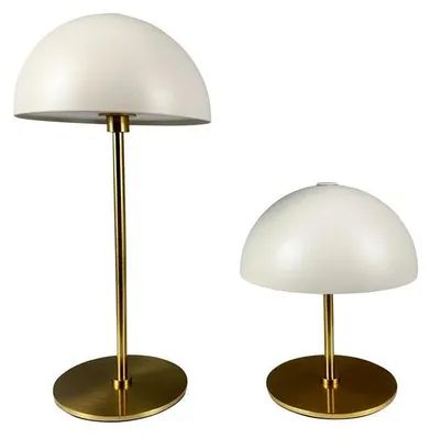 Produktbild von Tischlampe, Kabellos Dimmbar Tischleuchte, Led Tischleuchte Metall, Leselampe, USB Wiederaufladbare, ALONG 2er-Set beige messing