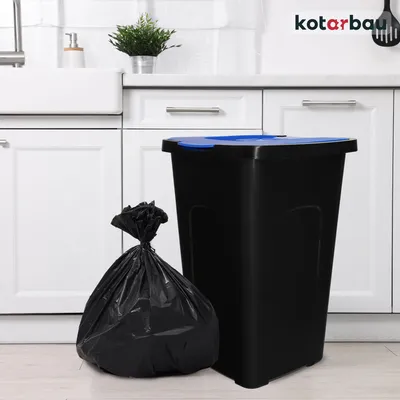 Produktbild von KOTARBAU® Abfalleimer 50l Mülltrennung Deckel in Blau Polyethylen Mülltonne 50l Abfalltonne mit Deckel Eimer 50l mit Deckel Mülltonne groß Eimer 50 Liter