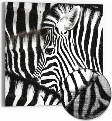 Produktbild von DEQORI Hybrid Leinwand Bild 50x50 cm 'Streifenharmonie' Wandbild Glas flach modern