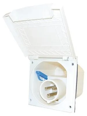 Zdjęcie produktu dla CEE gniazdo zewnętrzne gniazdo do zabudowy IP44 przyczepa kempingowa kamper 220-240V biały romb