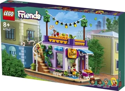 Produktbild von LEGO 41747 Friends Heartlake City Gemeinschaftsküche Spiel-Set mit Koch-Zubehör, 3 Mini-Puppen und der Katzen-Figur Churro, Spielzeugküche für Kinder ab 8 Jahren