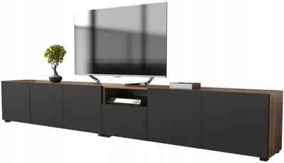 Zdjęcie produktu dla szafka rtv pod telewizor 300cm 300 dąb wotan czarny mat