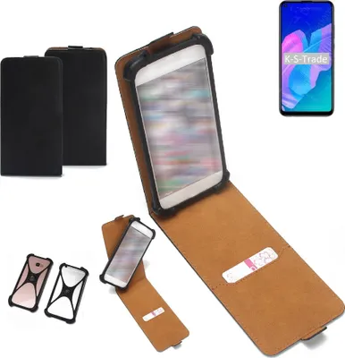 Produktbild von K-S-Trade Handyhülle Schutzhülle kompatibel mit Huawei Y7p Hülle Case Cover Flip Style Bumper schwarz 1x