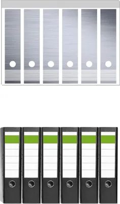 Produktbild von Wallario 6 Stück breite Ordner inkl. Klebeetiketten mit Motive Muster aus grauen Streifen - Schraffur -  Set mit Rückenschildern / Ordnerrücken Stickern