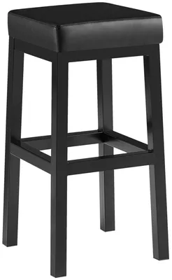 Produktbild von CLP Barhocker Taylor Sitzhöhe 78 cm mit Kunstlederbezug und schwarzem Metallgestell | Farbe schwarz
