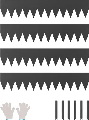 Zdjęcie produktu dla Metalowe obrzeża trawnikowe VEVOR, 4 opakowania 1016x203x1,5 mm, obrzeża rabatowe, gięte obrzeża rabatowe, palisada ogrodowa, łatwe w montażu, obrzeża rabatowe