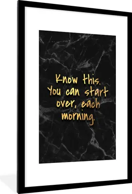 Produktbild von MuchoWow® Gerahmtes Poster Zitate - Motivation - Gold - Marmor 60x90 cm - Poster mit Schwarzem Bilderrahmen Wandposter Rahmen Foto Bilder - Dekoration - Wandposter Wohnzimmer - Hochwertig