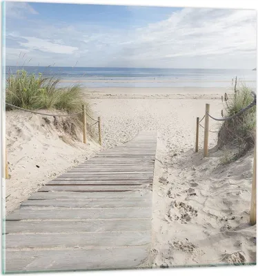 Produktbild von Bilder auf glas - Einteilig - Strand Düne Eintritt - 40x40cm - Glasbilder - Wandbilder - Bilder - zum Aufhängen bereit - Wanddekoration aus Glas - Glas Bilder - Wandbild auf Glas - GAC40x40-4188