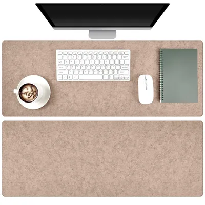 Image de Omgoods - Sous-main antidérapant - Feutre - 80 x 30 cm - Lot de 2 - Design minimaliste - Protège-bureau - Décoration pour bureau - Tapis de souris