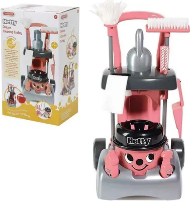 Image de Hetty Deluxe Chariot de nettoyage pour enfants Kit aspirateur Chariot de nettoyage Seau Serpillière
