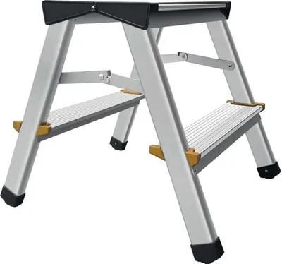 Obrázok produktu pre Sklopné schodíky 2 plošiny v.390mm Alu.w.anti-slip rebrovanie