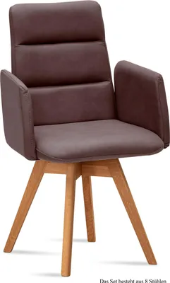 Produktbild von Armlehnstuhl drehbar (8er-Set) Dorit 52x92x60 Eiche geölt/Braun