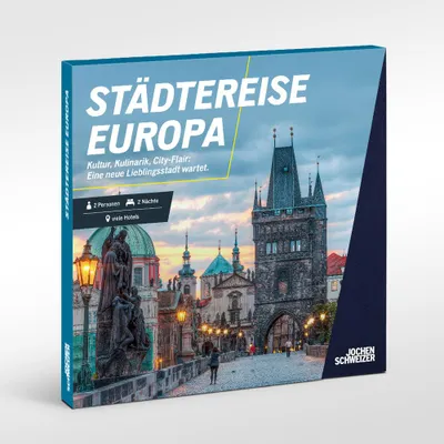 Produktbild von Jochen Schweizer Geschenkbox Städtereise Europa; Erlebnis verschenken oder selbst erleben;