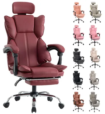 Immagine prodotto di Sedia da gaming ergonomica – Sedia da scrivania regolabile – Rivestita in ecopelle con imbottitura in schiuma morbida – Colore: viola e bianco