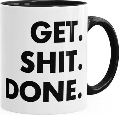 Produktbild von Kaffee-Tasse mit Spruch Get Shit Done MoonWorks® schwarz unisize