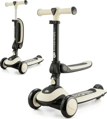 Produktbild von Kinderkraft HALLEY 2in1 - Laufrad & Dreirad Roller, für 1- bis 5-Jährige, leuchtende PolyurethanRäder, verstellbarer Lenker, nur 3 kg leicht - Weiß