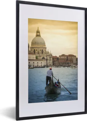Produktbild von MuchoWow® MuchoWow® Gerahmtes Poster Italien - Gondel - Canal Grande - Wasser 40x60 cm - Poster mit zchwarzem Bilderrahmen - Poster in Rahmen