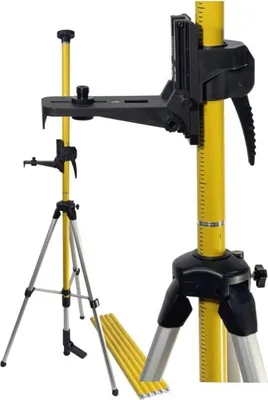 Produktbild von Klemmsäule LP4.8T Teleskop-Stab 4,8m mit Aluminium Stativ und Laserhalter 1/4" 5/8" für Kreuzlinienlaser und Rotationslaser