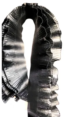 Produktbild von 1 m metallische Rüschenborte, plissierte Spitzenborte, DIY-Nähen, Hochzeitskleid, Kostüm, Tasche, Vorhang, Bastelarbeiten, Dekoration, Stoff