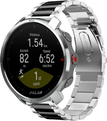 Produktbild von Strap-it Stahlarmband - Kompatibel mit Polar Grit X Armband Ersatzarmband Edelstahl Armband mit faltschließe Sportuhr zubehör für smartwatch 22mm Armband Silber