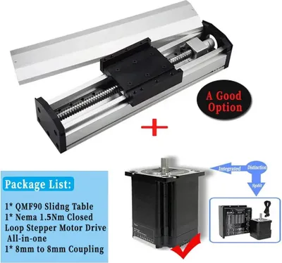 Zdjęcie produktu dla Stół przesuwny CNC, śruba kulowa SFU1605, skok 300 mm, QMF90-1.5 Wszystko w jednym, SFU1605 - skok 300 mm