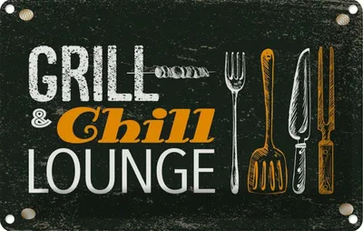 Produktbild von vianmo Blechschild 20x30 cm Grill & Chill Lounge Grillen